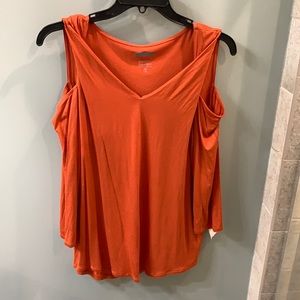 Chico’s Orange M Size 1 Bare Shoulder Top with Sparkles